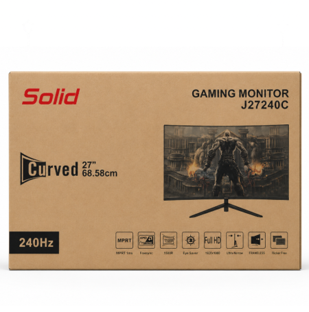 شاشة ألعاب منحنية Solid J27240C مقاس 27 إنش  – 240Hz